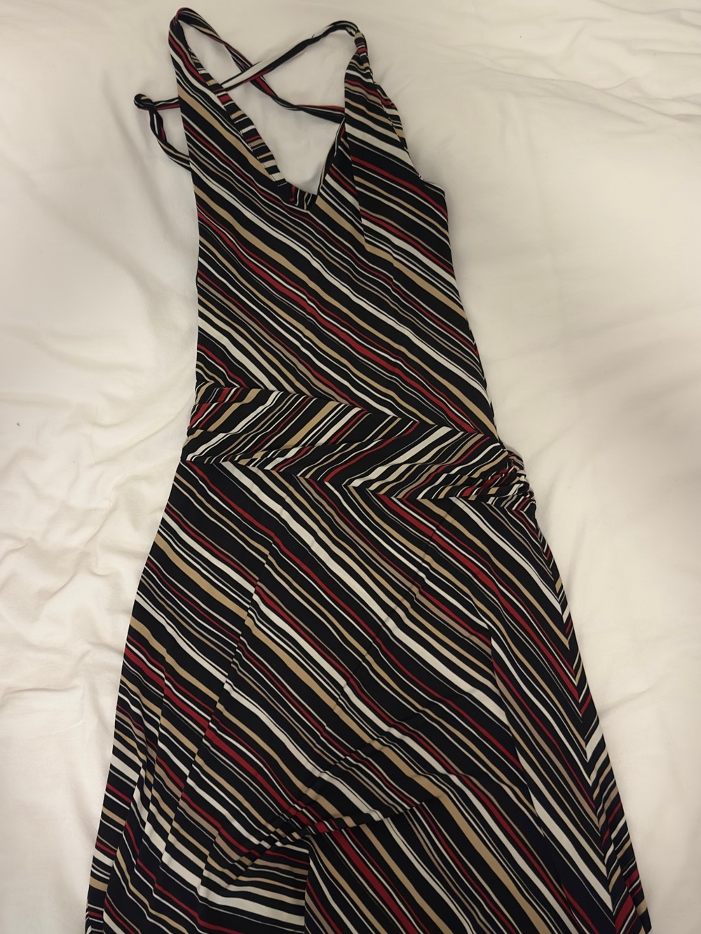 Asymmetrical Striped Vintage Dress